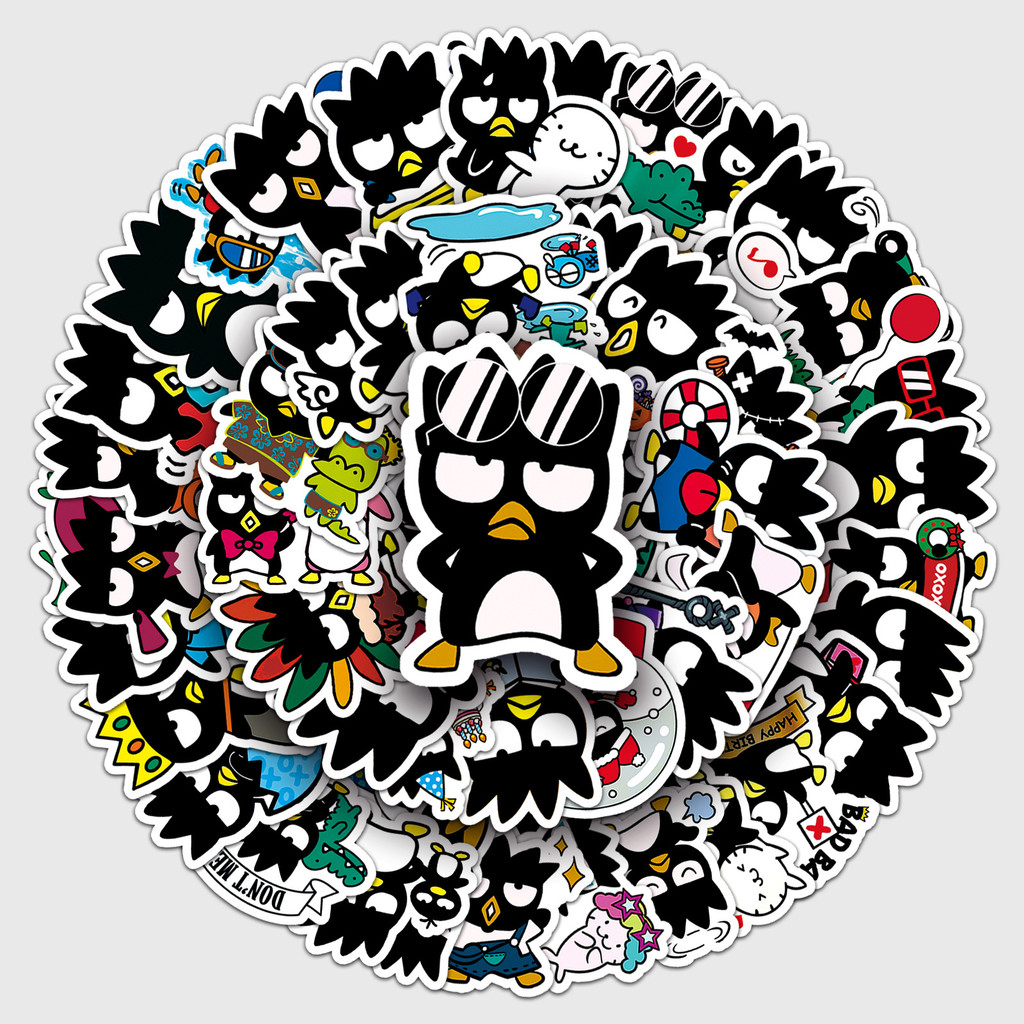 

50Pcs Cartoon Cute Sanrio Badtz-maru Penguin Stickers Kawaii Water Bottle Laptop Skateboard Luggage Waterproof Stickers Kid Toys