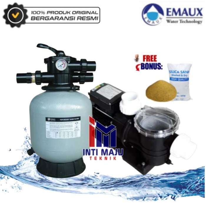 Mesin Pompa kolam Renang 3/4HP + Filter 16Inch paket kolam renang