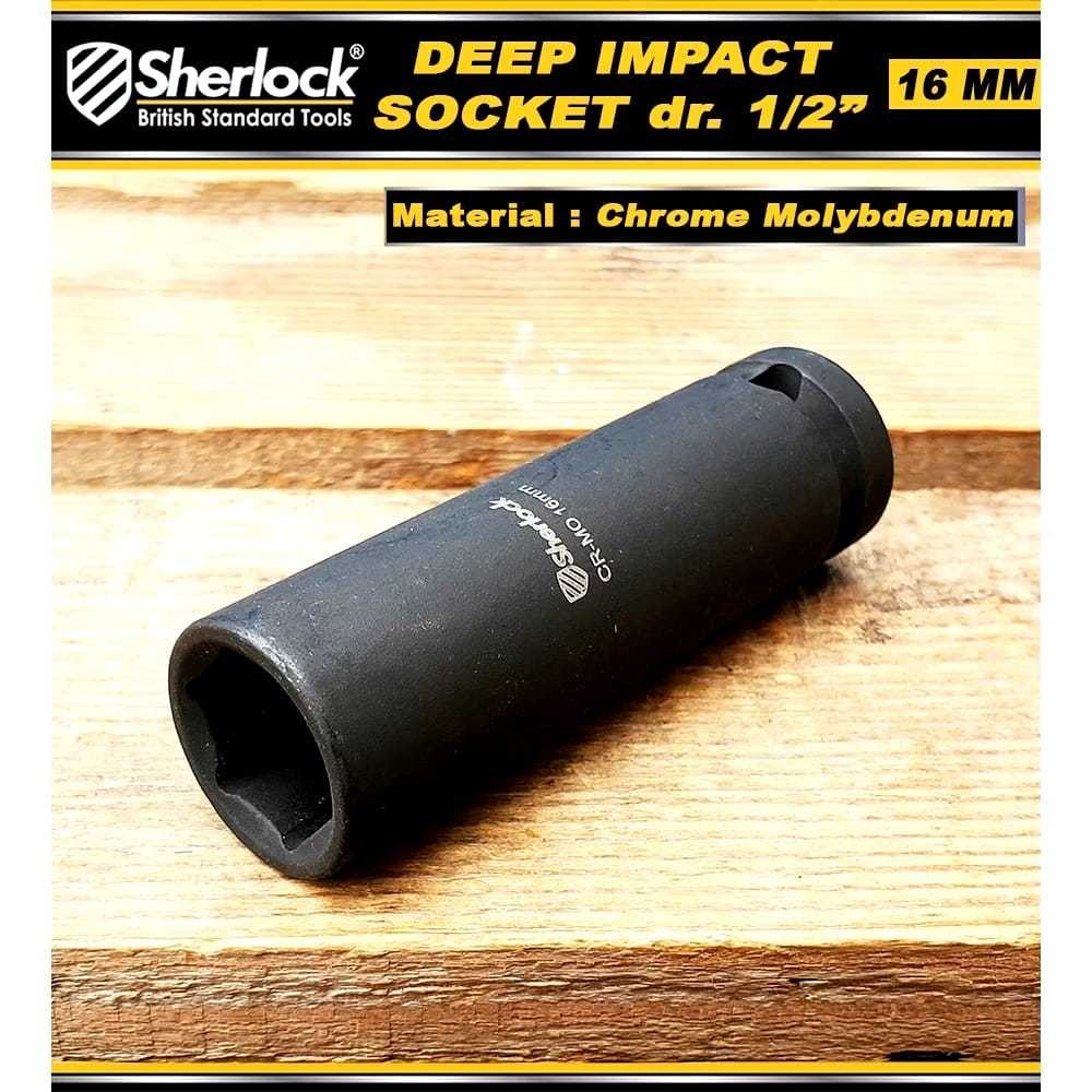 Mata sock impact dalam/Mata Sock Pukul Panjang 1/2" / Deep Impact Sock Sherlock 16 mm