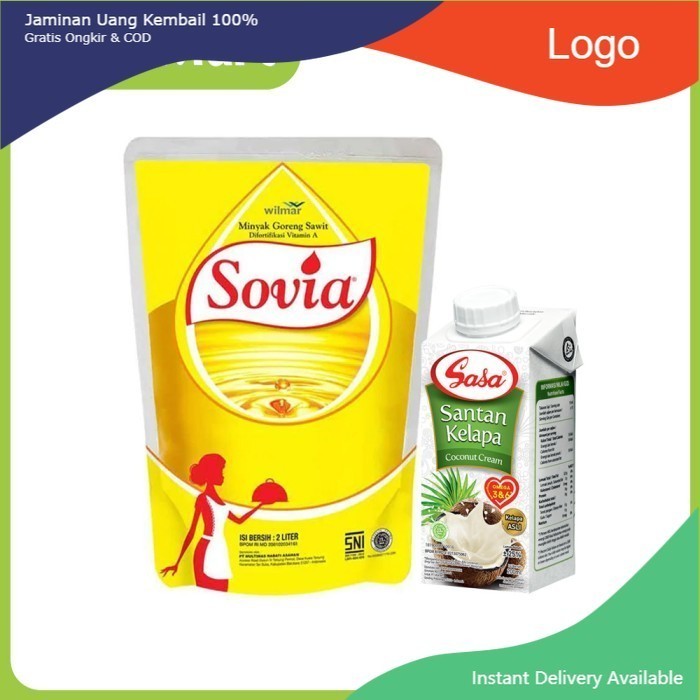 

LBJ KM Paket Minyak Goreng Sovia 2 L + Santan Kelapa Sasa 200 Ml