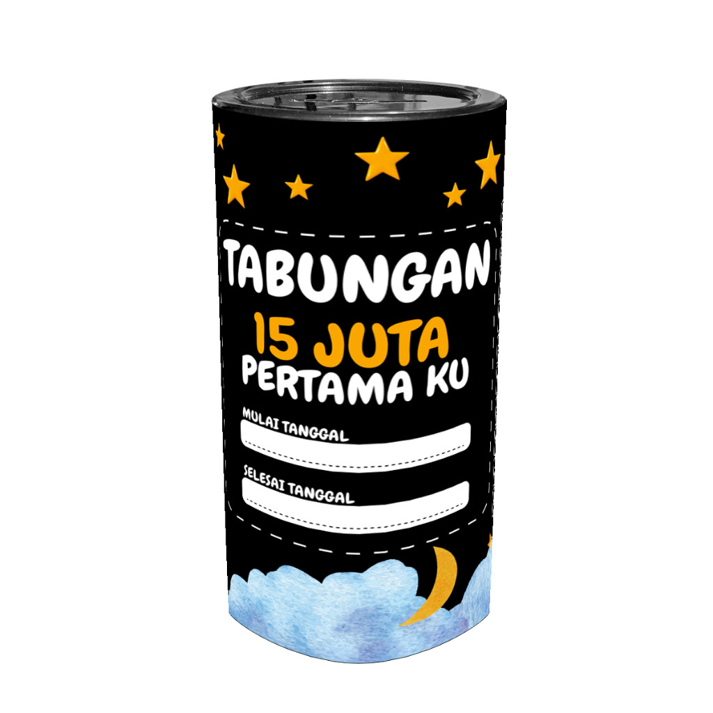 Celengan Target Plastik Permanen Buka Tutup 1 juta - 15 juta Tabungan Uang Souvenir Hadiah