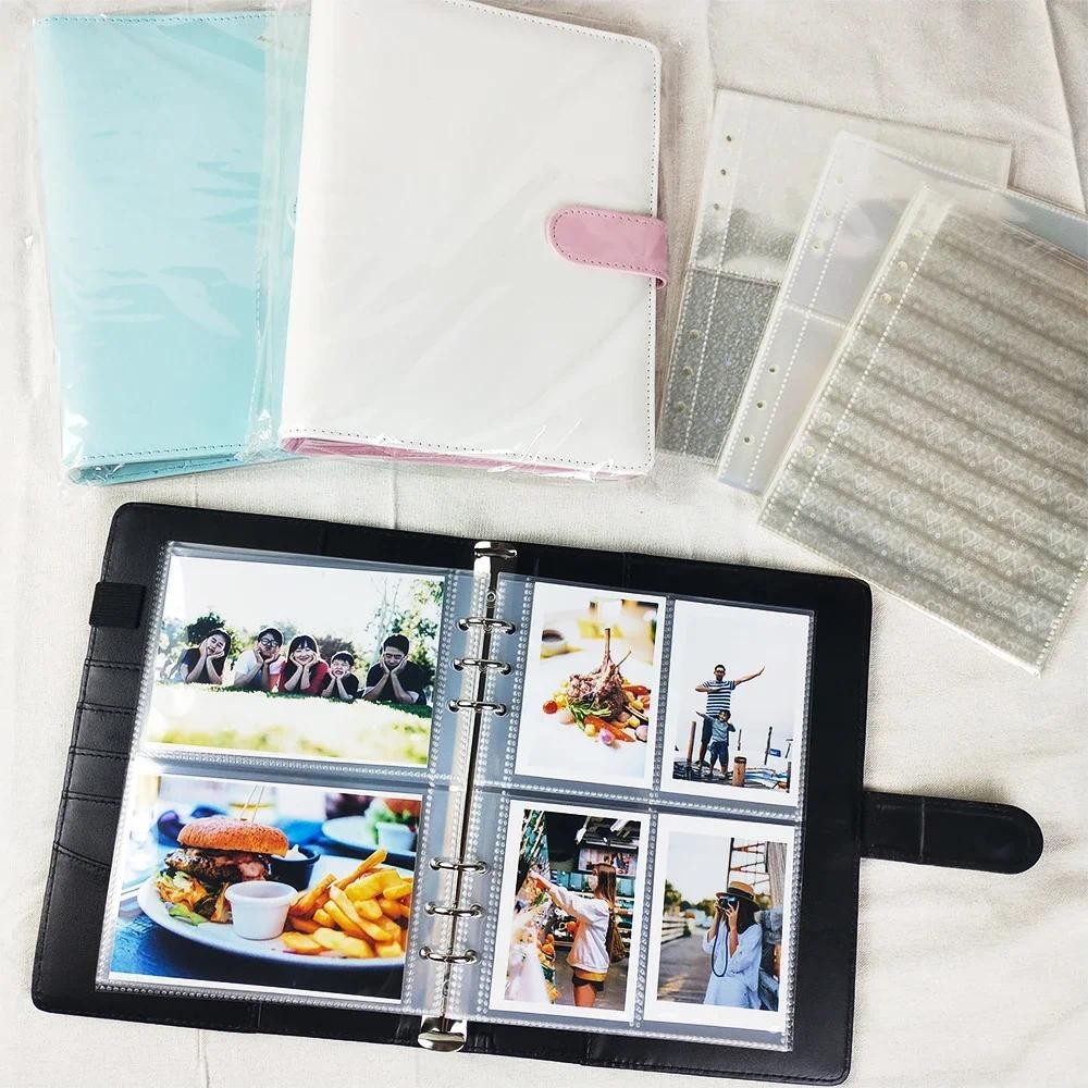 

6 Ring A5 PU Leather Macaron Binder Photo Album Protector Photocard Trading Card Holder Collect Book School Stationery Supplies