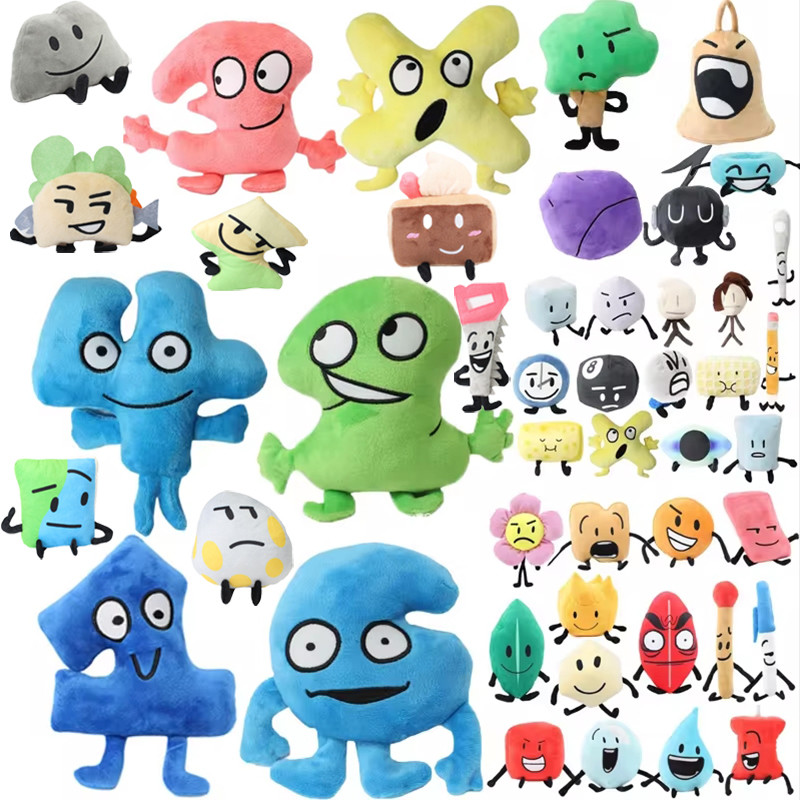 Anime Battle for Dream Island Plush Toy BFDI Stuffed Doll Fire Flower Leaf Numbers X Stuffed Plushie