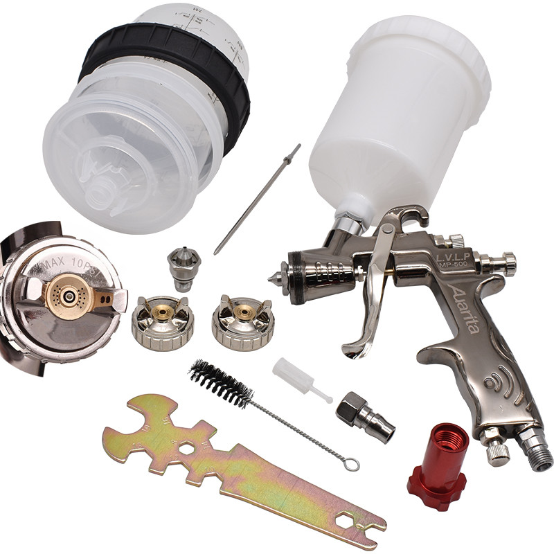 Spray Gun AUARITA MP-500 1.3/1.7mm LVLP spray gun MP500 Car Painting Gun with Adapter and Mix Tank W