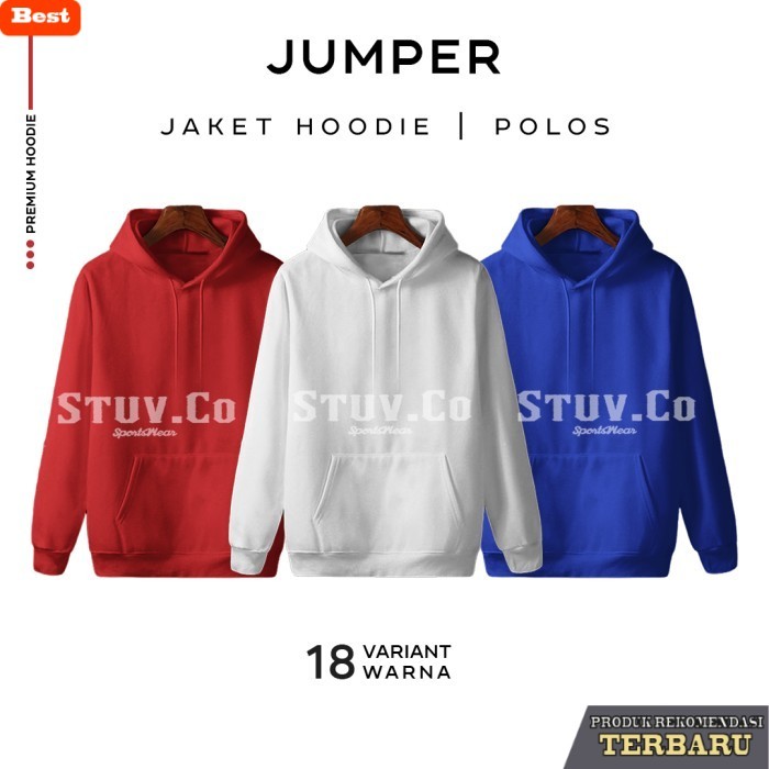 hoodie pria keren jaket Sweater Hodie Jumper/unisex Pria & Cewe Putih - JUMPER PUTIH, M