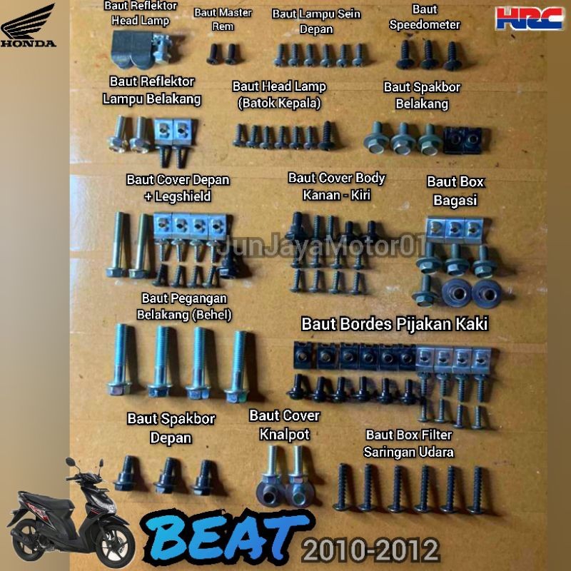 COD / Promo / Original / Baut Honda Beat Karbu 2010-2012 Fullset Body / Baut Honda Beat Karbu 2010 -