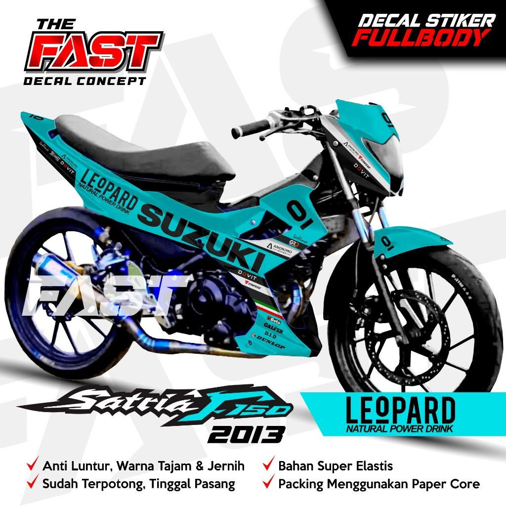 BISA COD Decal Satria FU Facelift 2013 Full Body Leopard Stiker Satria F150 Facelift 2013 Full Body 