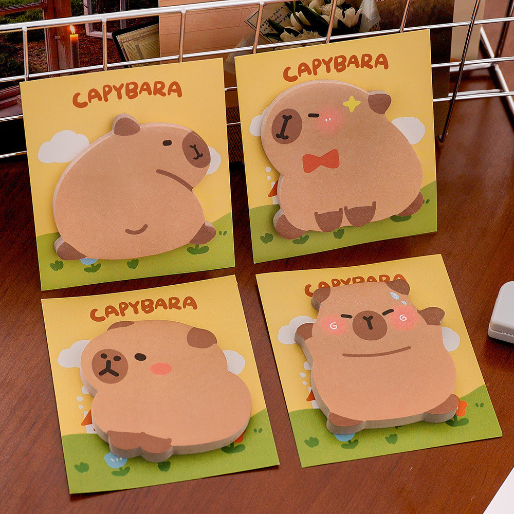 

Ellen Brook 1 Piece Sticker Cute Capybara Kawaii Animal Sticky Notes Notepad Memo Pads Office School Supply Stationery