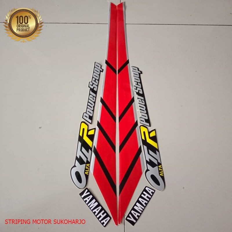 (ORI) Striping Yamaha v100/Alfa Alfa 100 power scoop striker Lis body d motor kualitas original