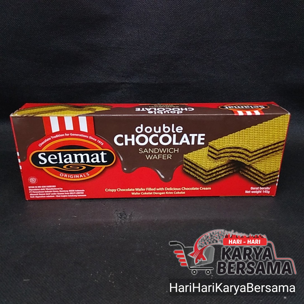 

MAKANAN RINGAN SELAMAT WAFER DOUBLE CHOCOLATE 145GR