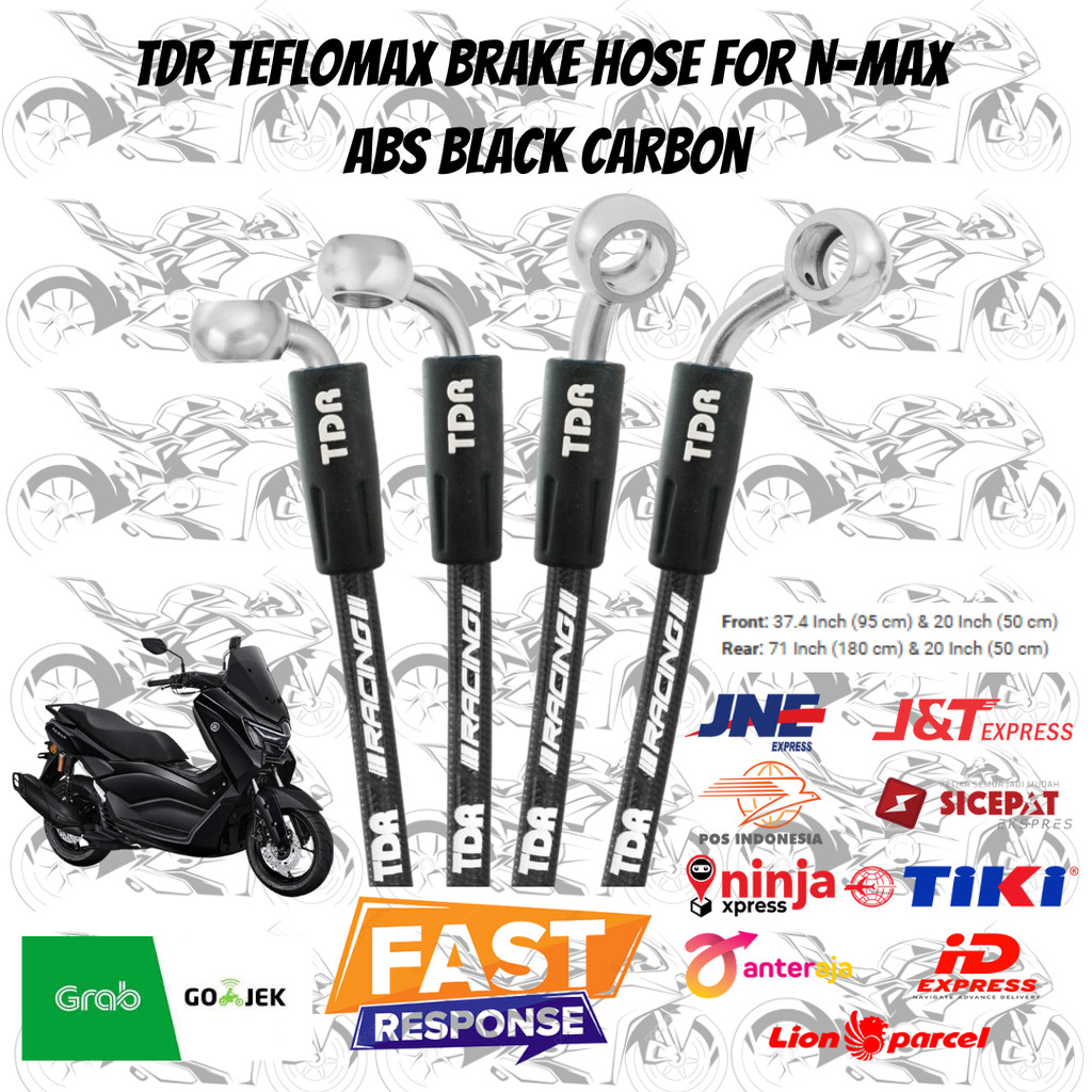 TDR Teflomax Brake Hose For all new n-max n-max old ABS black carbon banjo stainless sela teflomax a