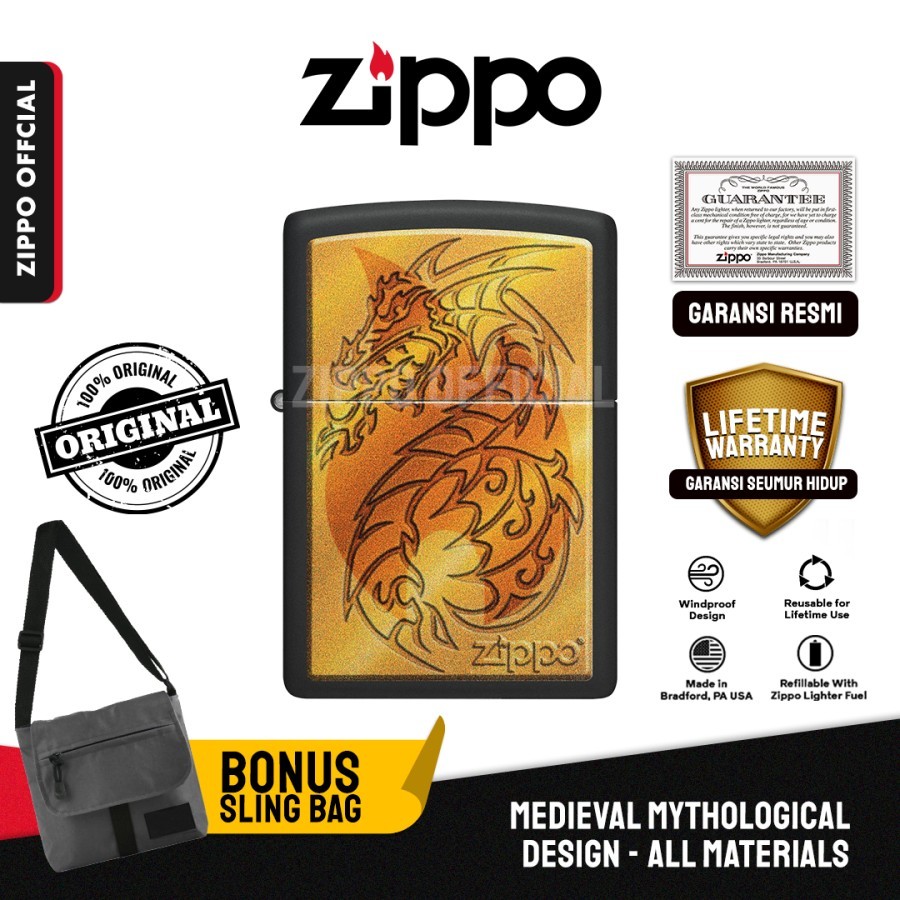 Zippo Medieval Mythological 48364 | Garansi Lifetime | Original USA