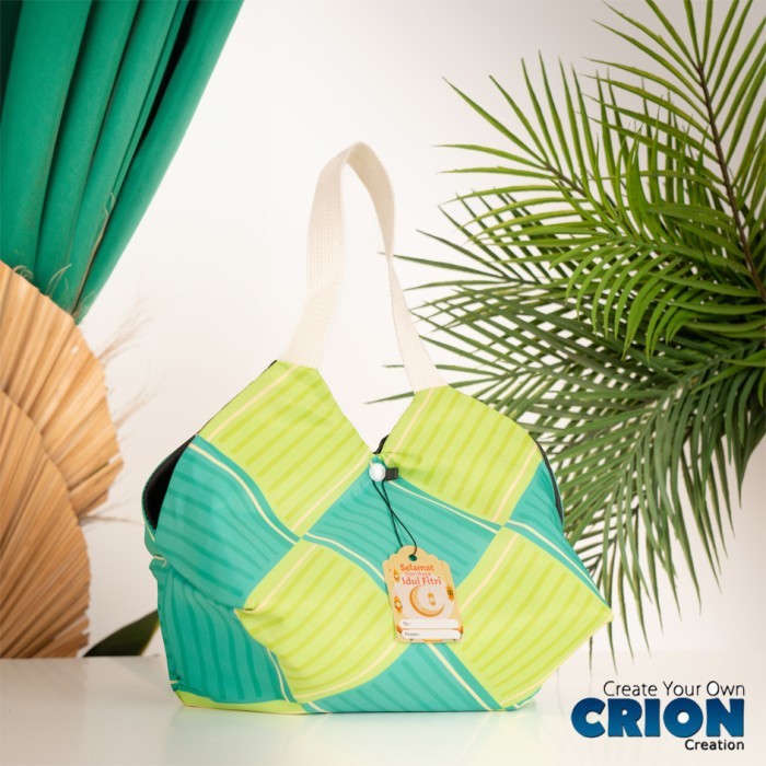 

Tas hampers motif ketupat free handtag ucapan lebaran by crion