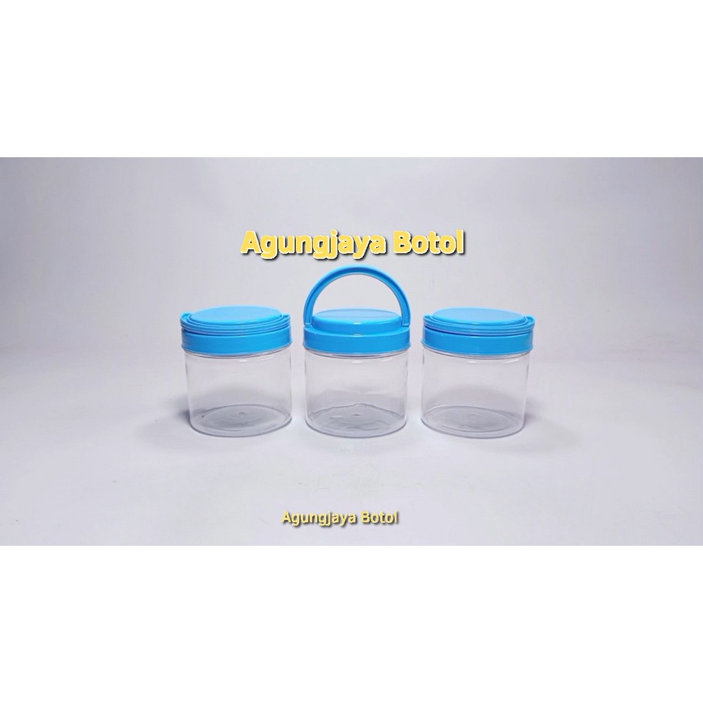 Toples Plastik 400 ml  Tabung Natural Tutup Plastik  / Toples Plastik / Toples / Toples Kue / Toples