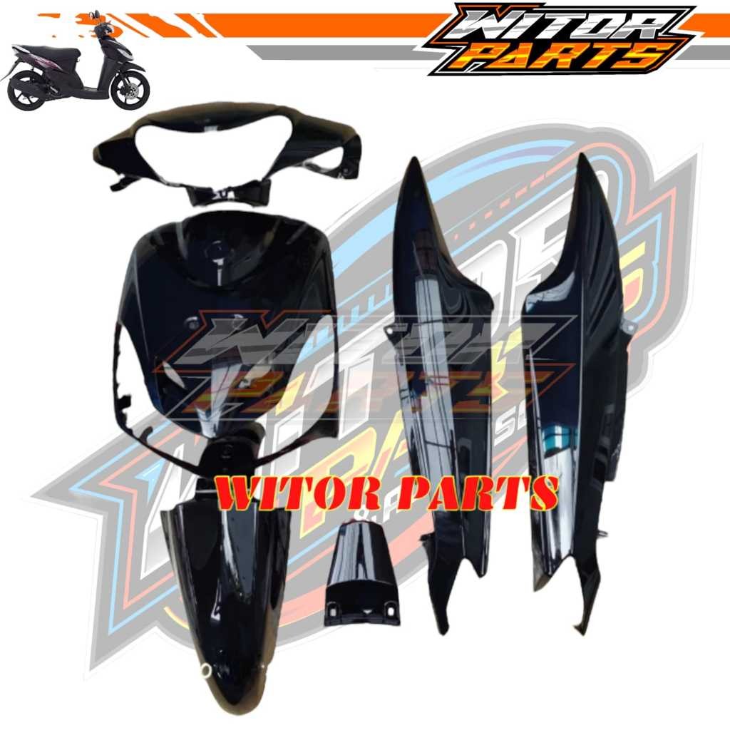 ECERAN SATUAN - Full Bodi Body Motor Mio Smile Full Set Hitam / Fullset Body Halus Yamaha Mio Smile 