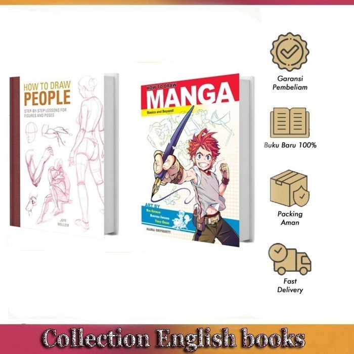 

Paket 2 buku How to Draw Manga & How to Draw People - Jeff Mellem. English