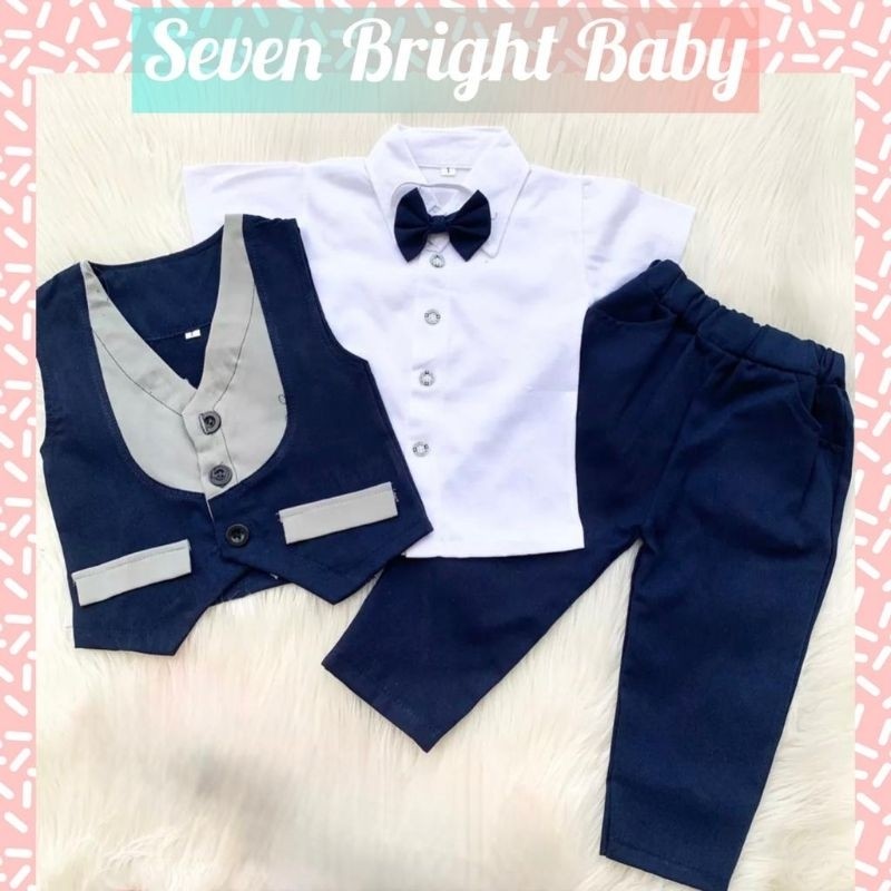 Setelan Baju Pesta Rompi 4 In 1 Pesta Anak Cowok 1 - 6 Tahun