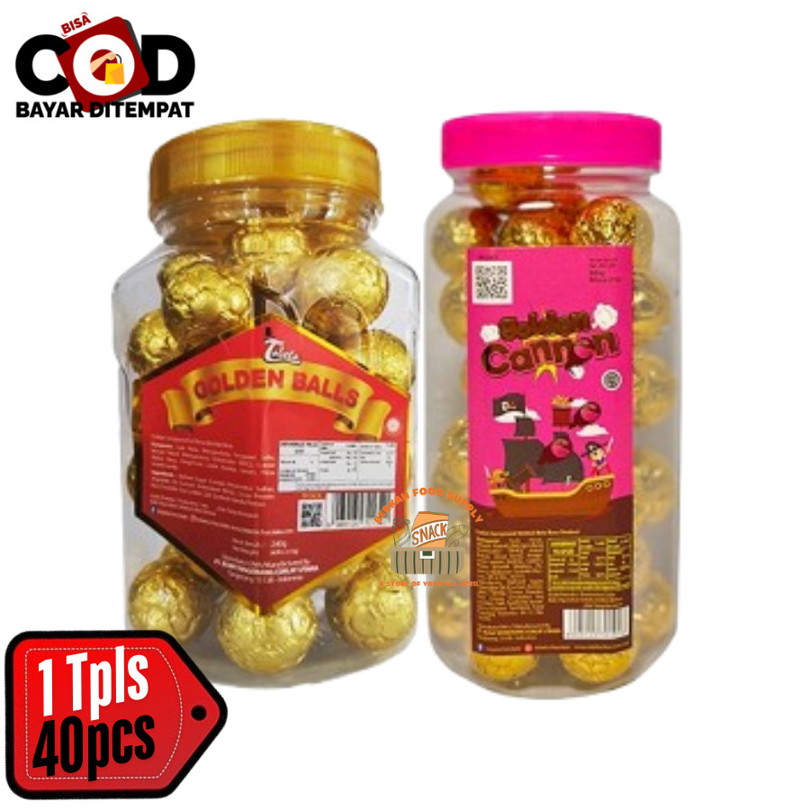 

TERLARIS [ BERKAH ] Tobelo Golden Ball Chocolate Toples 200gr Isi 40pcs Toki Golden Cokelat Ball Snack Cemilan Anak Halal