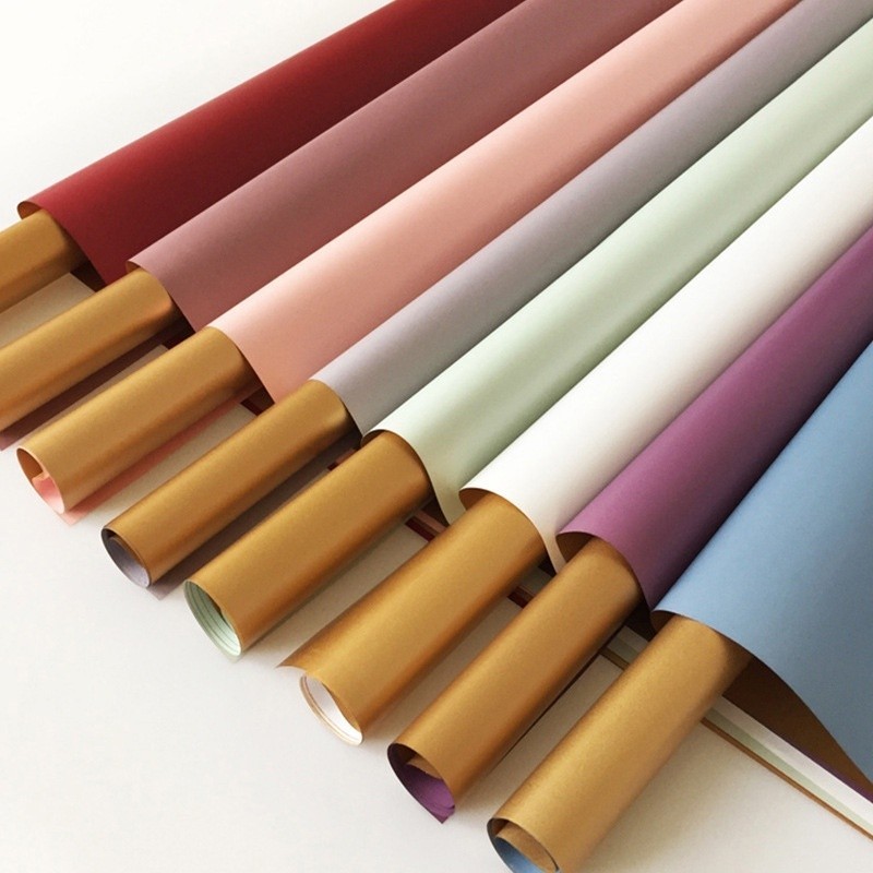 

20 LEMBAR Pembungkus Bunga/Flower Wrapping Paper Bouquet Kertas Buket Gold BiColor Cellophane KB016