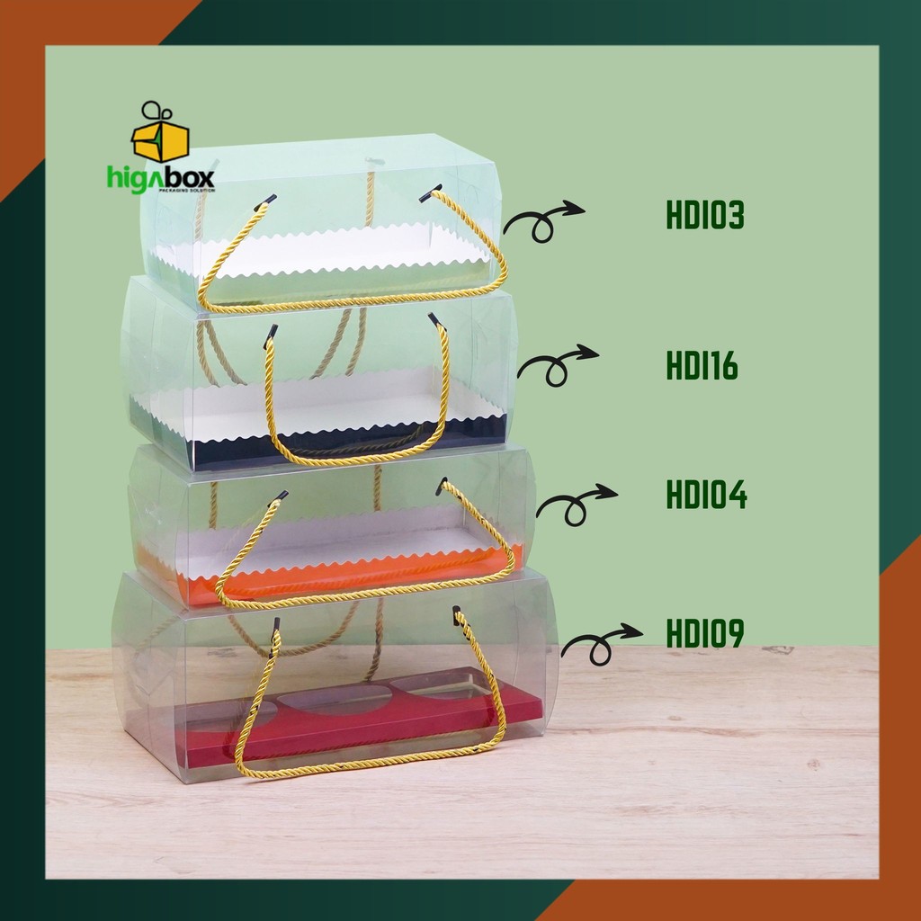 

Kotak Mika Tali / Box Mika Transparan / Box Mika Tali / Box kue Box Cake Handle Tali / Box Handle Mika / Box Kue Transparan Tali / Box Tutup Mika Handle Tali / I HDI03 - HDI16