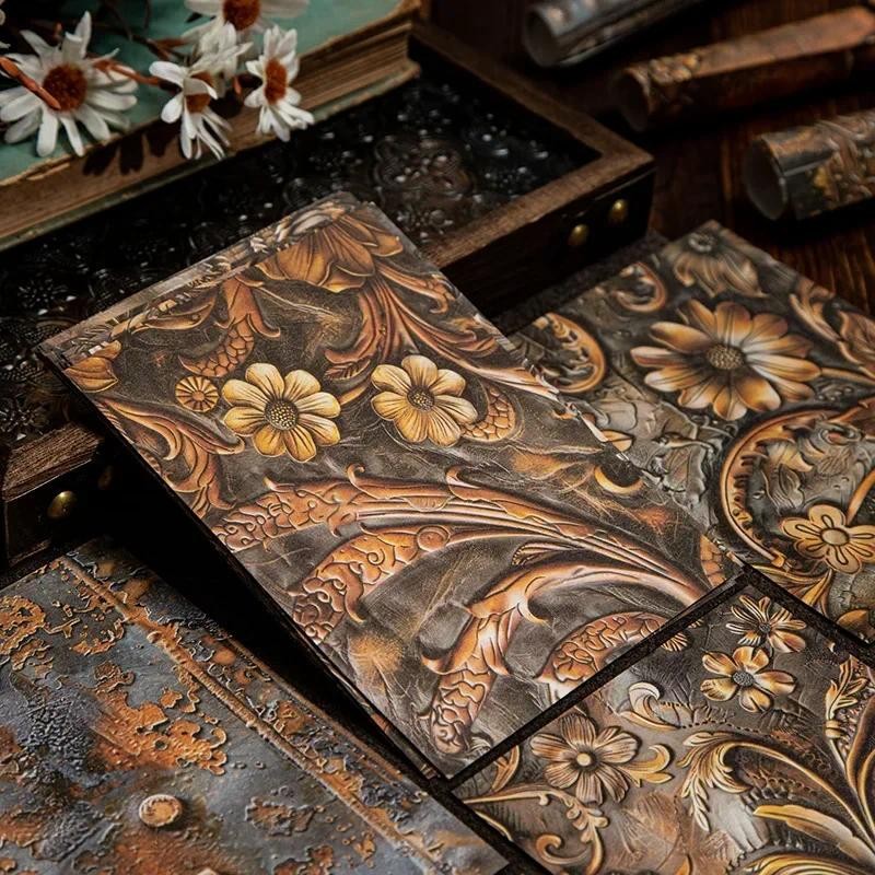 

30Pcs Material paper Retro 3d texture Time brand Pack Old material Notebooks Background Writing Background Scrapbook 173*115mm