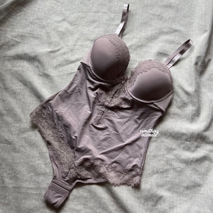 H&M NADS Lace Bodysuit Lingerie Sexy Lingerie Korset Long Torso Jumbo - NADS Bodysuit, 44D