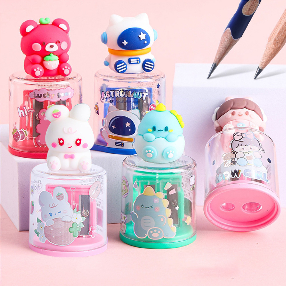 

Mini Multifunctional Double-Hole Cute Cartoon Portable Manual Pencil Sharpener Gift ﻿