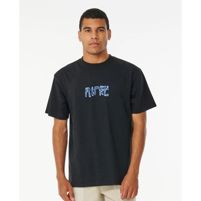 Rip Curl Kaos Pria Archive Solid Rock Tee Black
