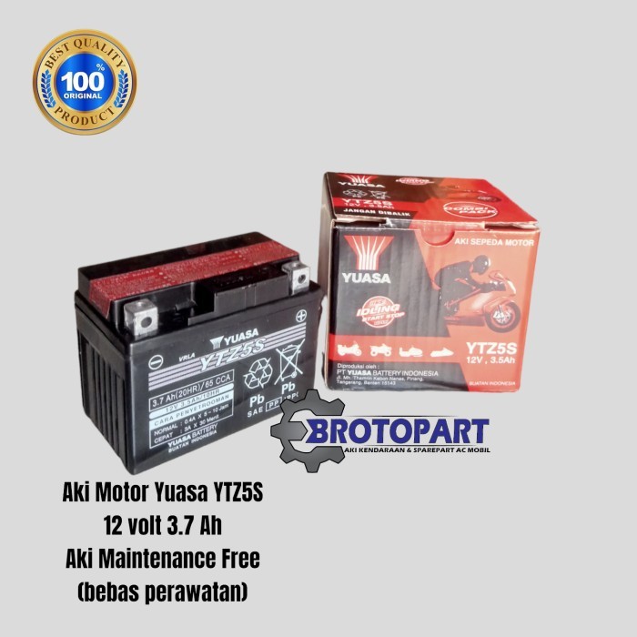 AKI MOTOR HONDA REVO, BLADE, SUPRA X 125 YUASA YTZ5S MF KERING 3,5AH