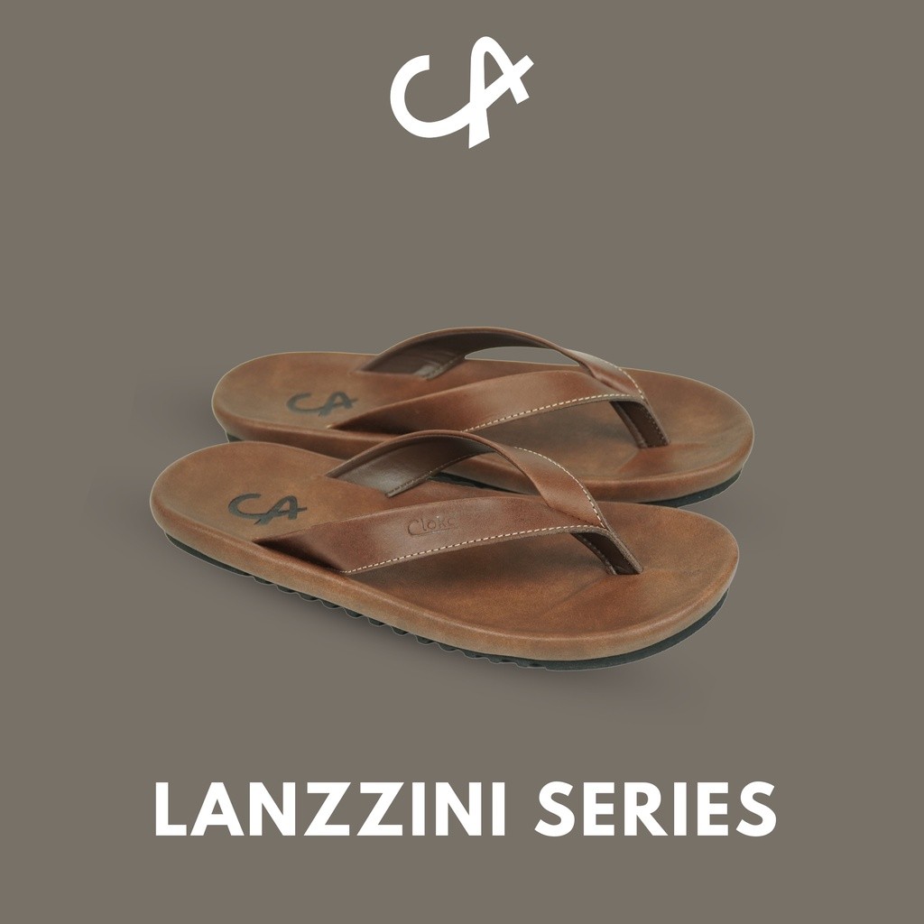 Sandal Pria Distro Kulit Asli Original Cloka Lanzzini Anti Slip Casual Genuine Cow Leather