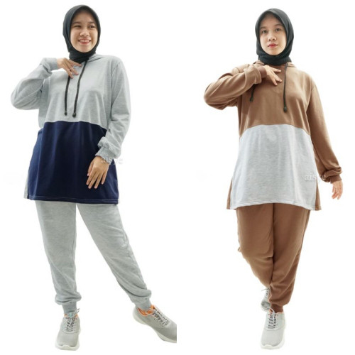 GARNESHOP  Aisye Calla Setelan Training Olahraga Wanita Hoodie