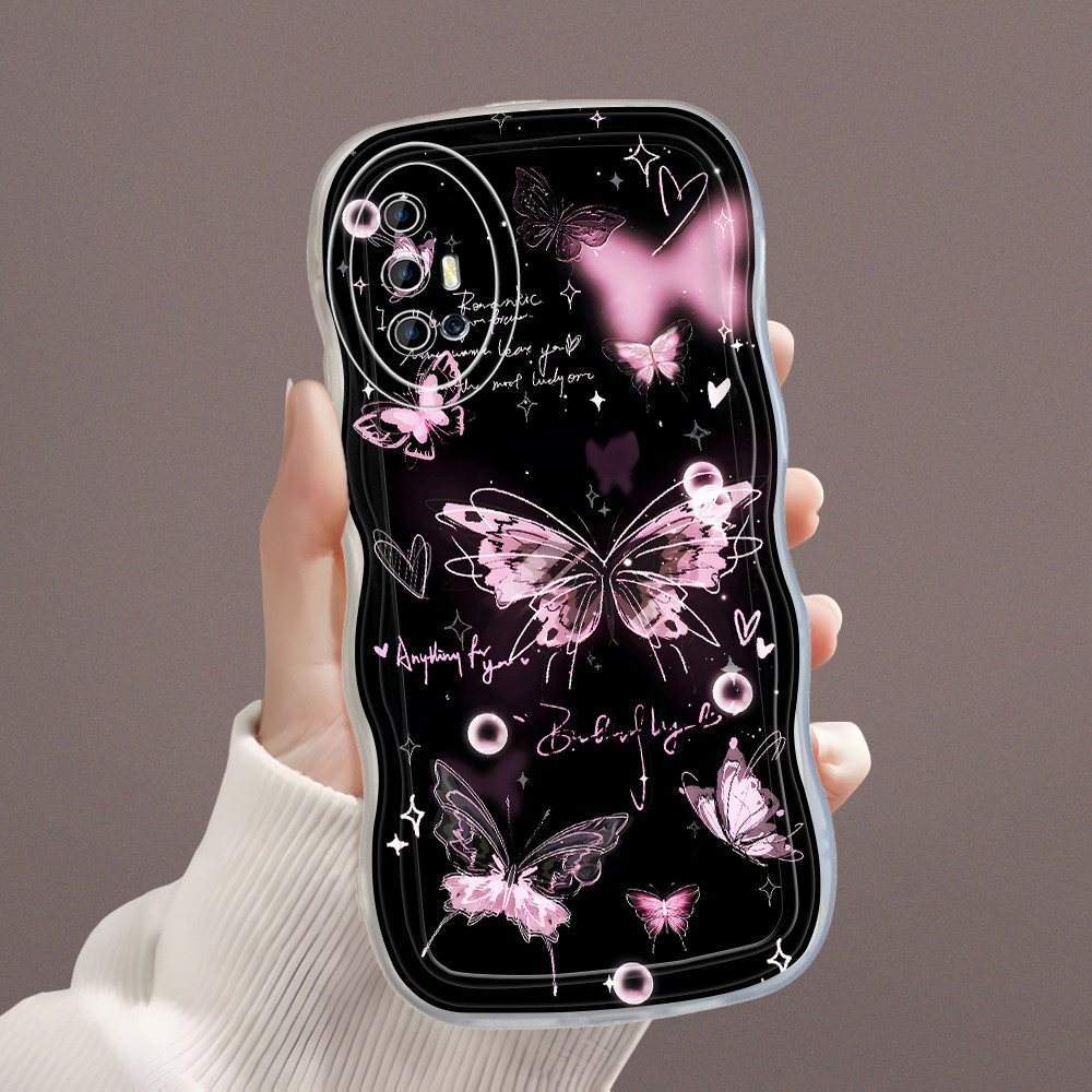 Vivo V19 Hp Casing Softcase Mode Phone Cover Pink Butterfly 5241 Cesing Big Wavy Case Soft Kesing Ca