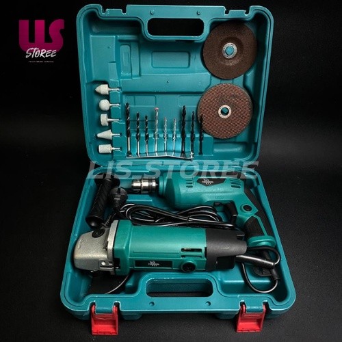 MAILTANK SH01-119 Mesin Gerinda Tangan 4inch Dan Bor listrik 13mm Set Bor Gerinda