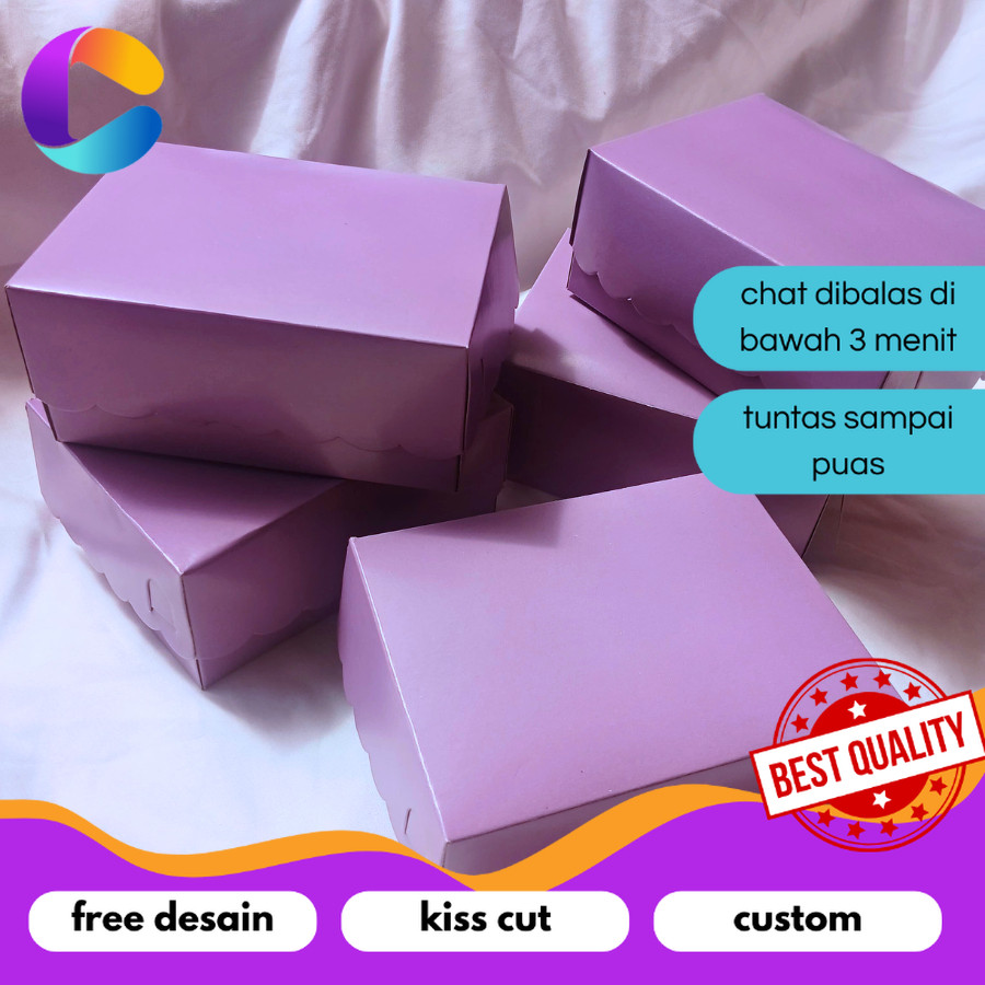 

Cetak INC kotak kardus Ungu 12x 16 cm Kotak kardus Kue Snack Box