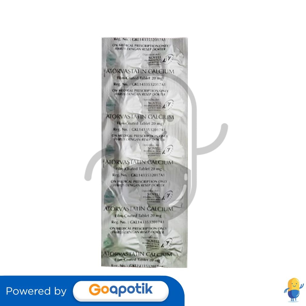Atorvastatin Novell 20 Mg Strip 10 Tablet