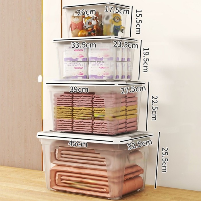 Storage Box Organizer Plastik Besar Multifungsi Container Box - 4 in 1