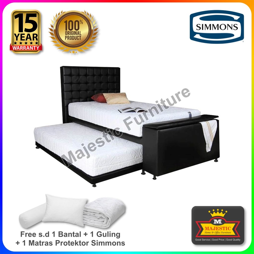 Set Spring Bed 2-in-1 Simmons Maxima (Bonus Bantal + Guling + Matras Protektor) - / - Jogja (Garansi