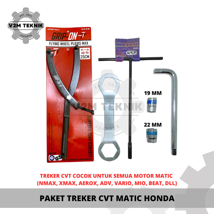 PAKET HONDA Treker CVT GRIP ON MAX / Paket Treker CVT Motor Matic - KUNCI T8 RANDOM