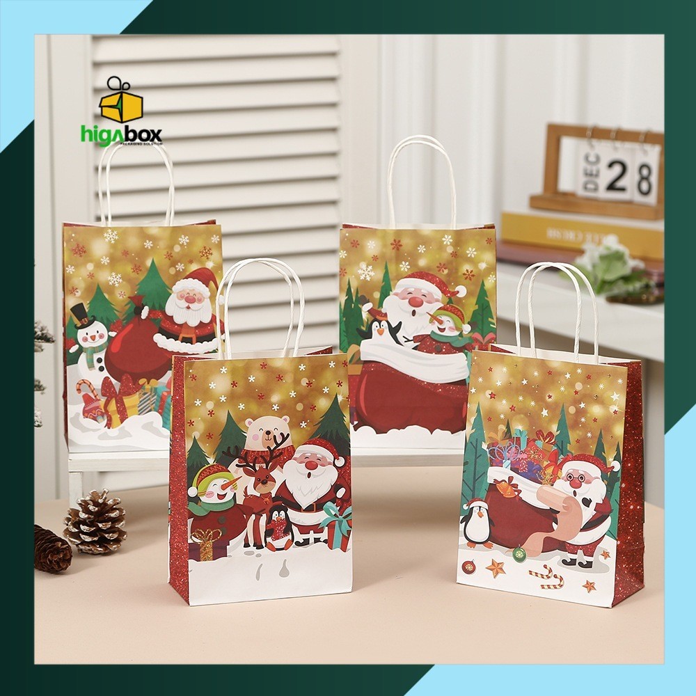 

Paper Bag Natal / Tas Kertas Kraft Christmas Hampers Hadiah Natal / Kantong Kertas Merry Christmas / Bahan Kraft Craft All Size Bahan Daur Ulang Eco Friendly Tebal Ukuran Sovenir Kado Natal / paper bag coklat paperbag | AK02Q10