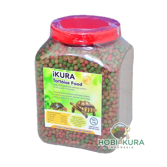 iKURA Tortoise Food 1 kg / Pelet Kura Makanan Kura Darat Sulcata Pardalis Cherry Head