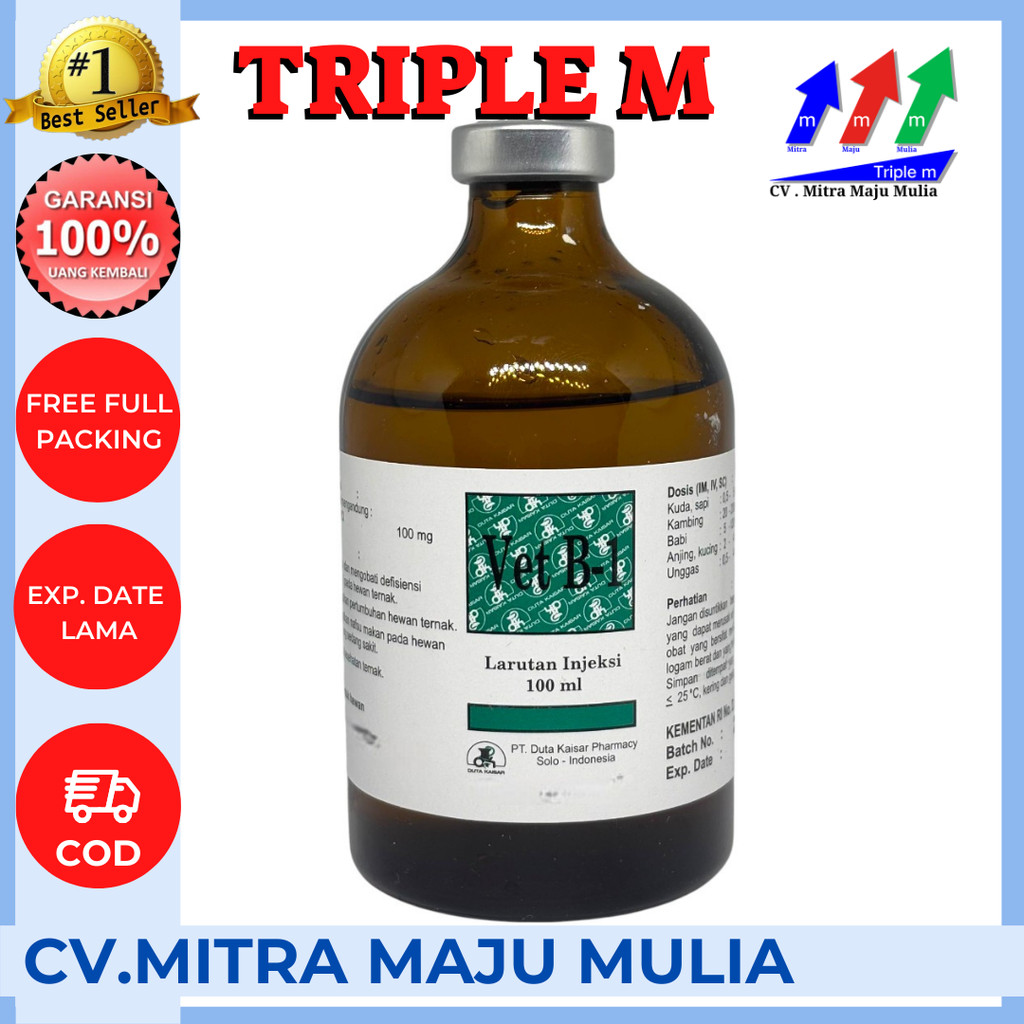 VET B1 100 ML DUTA KAISAR VET B-1 100 ML - Vitamin B1 Injeksi TRIPLE M