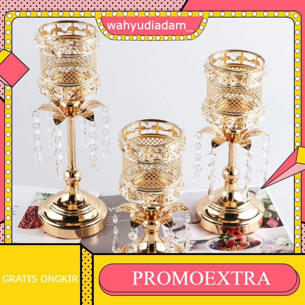 Golden 3 Height Kandil Silinder Tempat lilinnya Malam Alat Peraga Pernikahan Emas Dekorasi Wedding T