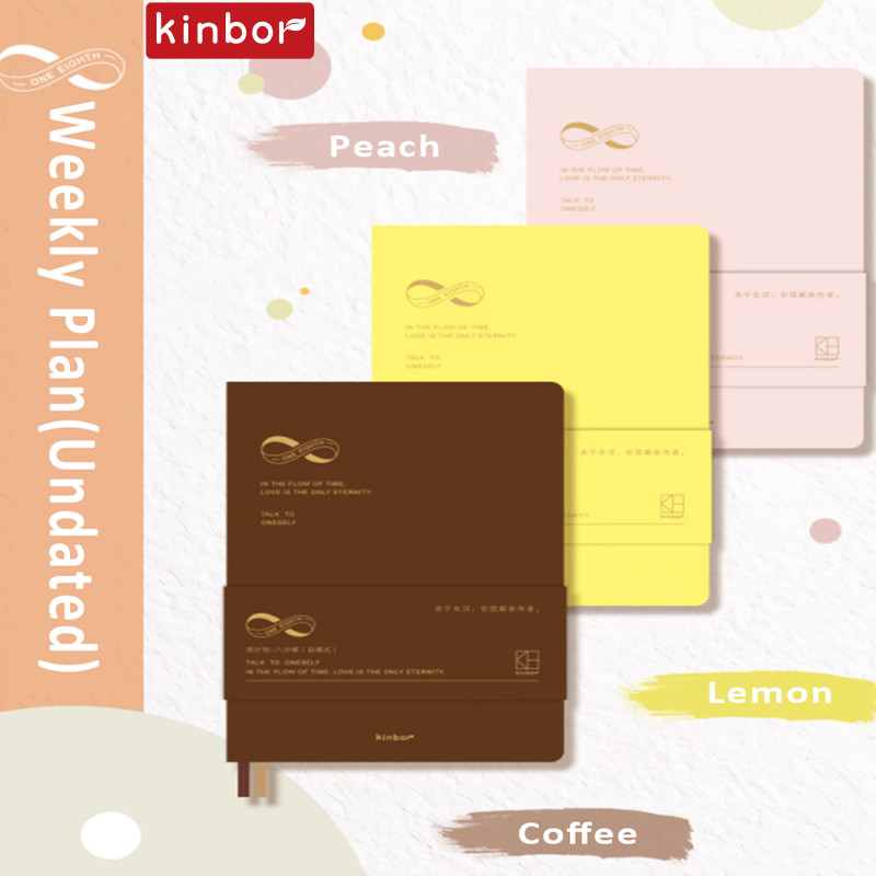 

Kinbor Eight Grid Self-Filled planificador semana A5 PU Daily Planner Agenda Notebook Efficiency Handbook Hand Journal Todo List