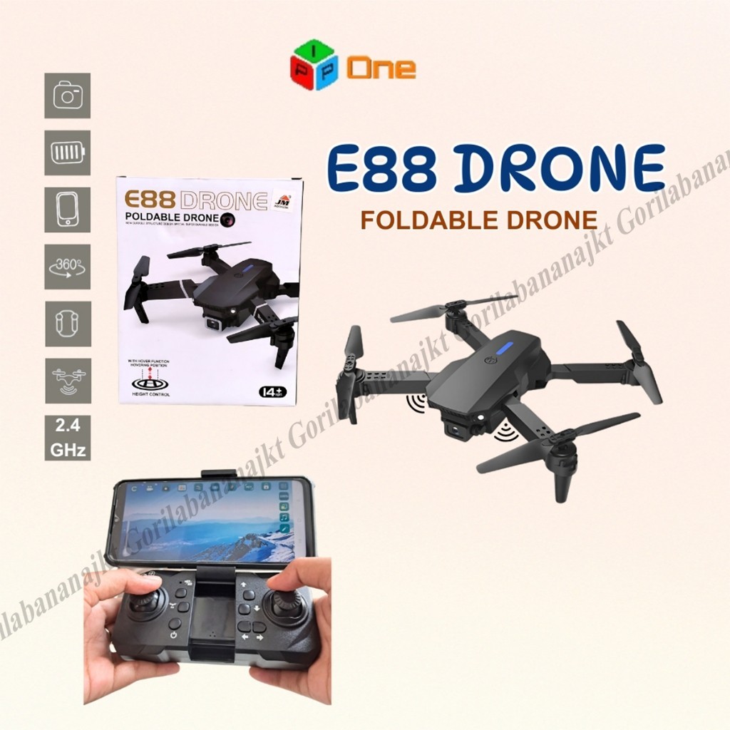Smart Drone E88 Single Camera Outdoor Indoor Mini Kamera Jarak Jauh Wifi