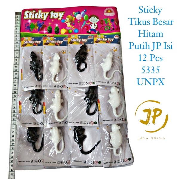 MAINAN ANAK STICKY TIKUS BESAR HITAM PUTIH ISI 12 PCS
