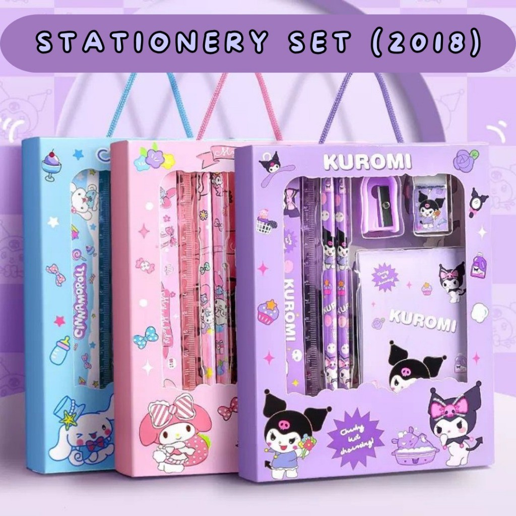 

6.6 Alat tulis Anak set Stationery Untuk Hadiah Anak Sekolah Motif Kartun/ Alat Tulis Set Karakter kado notes pensil rautan penggaris penghapus 6.6