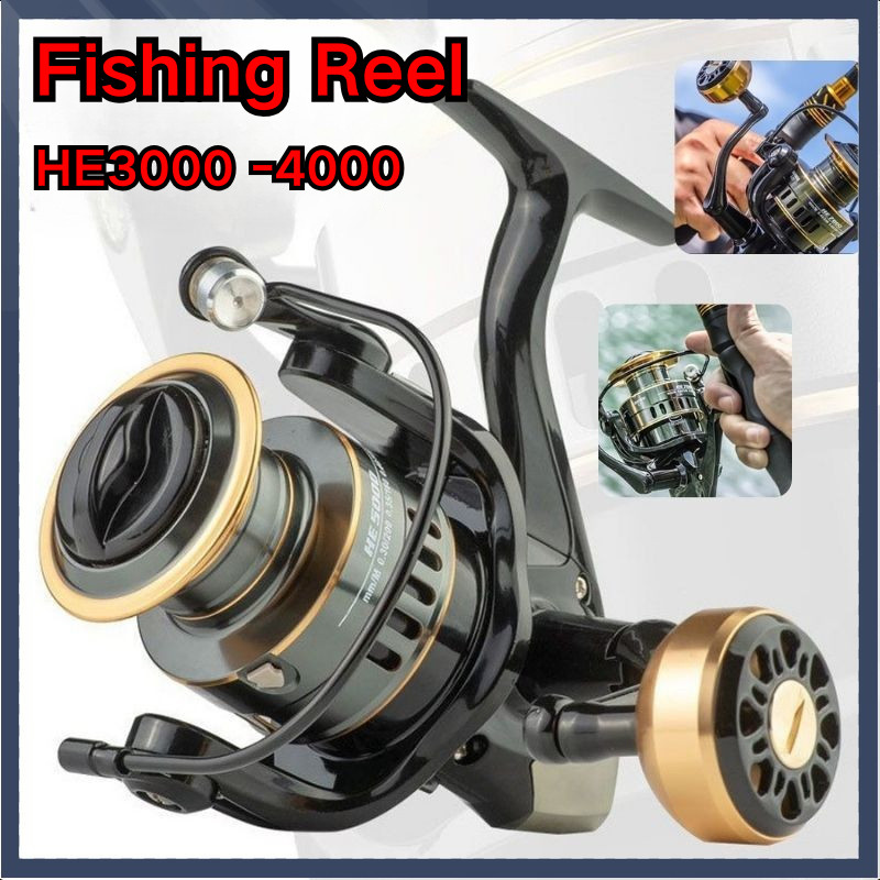 【COD】Fishing Reel Reel Pancing Asli Besi HE3000 -4000 / 15KG Fishing Reel Power Handle Spinning / Re
