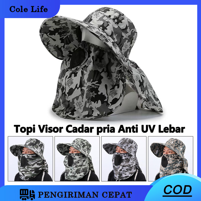 Topi Visor Cadar Pria Anti UV Lebar/Topi Visor Cadar Pria Anti UV Lebar/Topi Pantai Pria Import