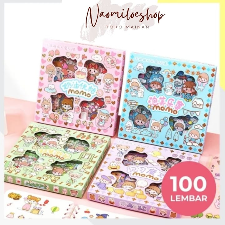 

GARDESHOP.ID Stiker momo Super Stiker 2D 100 Lembar Sticker Momo Kartun Korea Lucu Anti Air Dekorasi Scrapbook Sticker Pack Momo Stiker Aesthetic Lucu