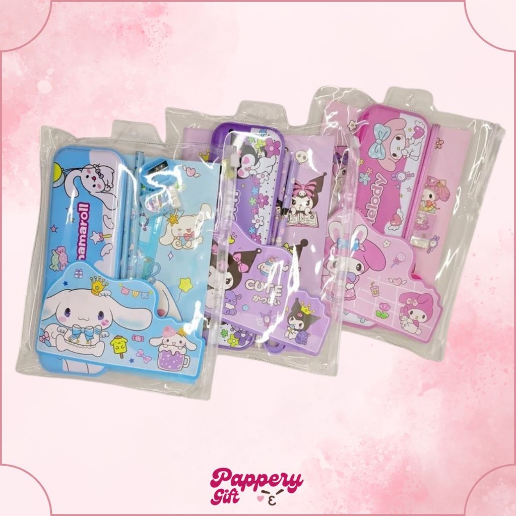 

Paket Alat Tulis 6in1 Lengkap Stationery Set Kotak Pensil Labubu Sanrio Kuromi Melody - SE0523